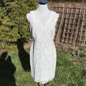 Ann Taylor LOFT Lace Floral Sleeveless Dress 4P